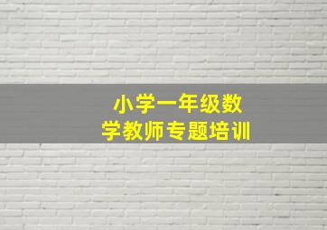 小学一年级数学教师专题培训