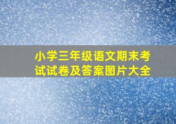 小学三年级语文期末考试试卷及答案图片大全