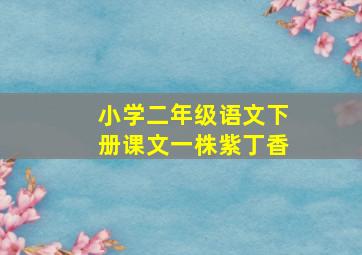 小学二年级语文下册课文一株紫丁香