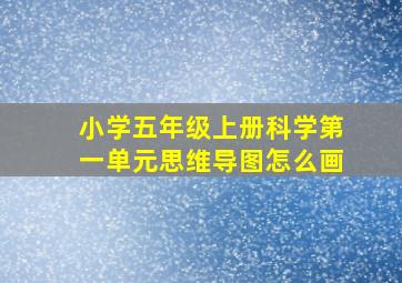 小学五年级上册科学第一单元思维导图怎么画