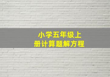 小学五年级上册计算题解方程