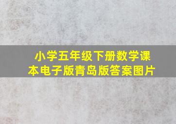 小学五年级下册数学课本电子版青岛版答案图片