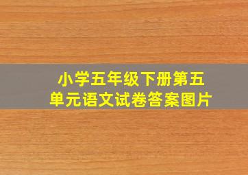 小学五年级下册第五单元语文试卷答案图片