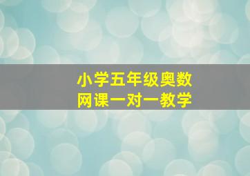 小学五年级奥数网课一对一教学