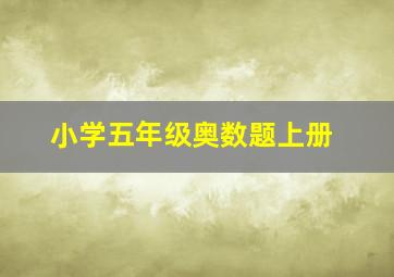 小学五年级奥数题上册