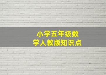 小学五年级数学人教版知识点