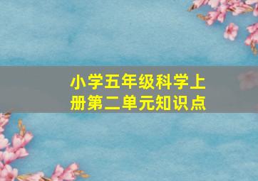 小学五年级科学上册第二单元知识点