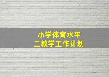 小学体育水平二教学工作计划