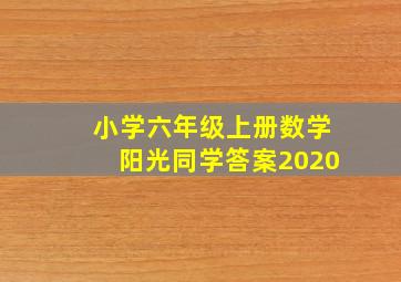 小学六年级上册数学阳光同学答案2020