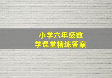 小学六年级数学课堂精练答案