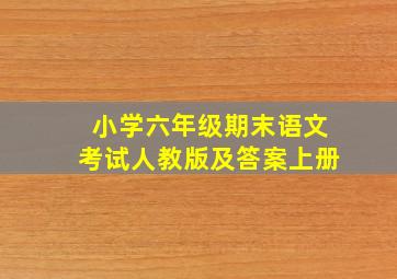 小学六年级期末语文考试人教版及答案上册