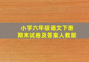 小学六年级语文下册期末试卷及答案人教版