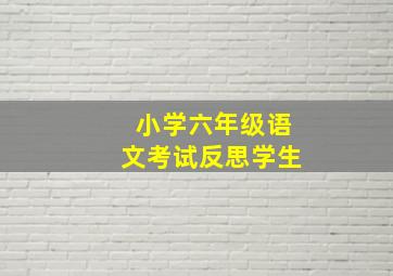 小学六年级语文考试反思学生