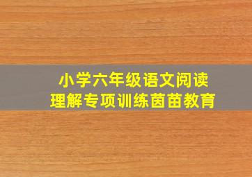 小学六年级语文阅读理解专项训练茵苗教育