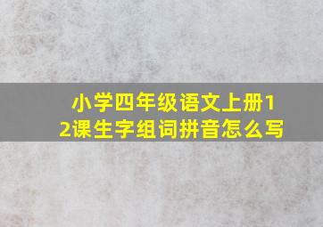 小学四年级语文上册12课生字组词拼音怎么写