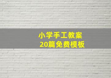 小学手工教案20篇免费模板