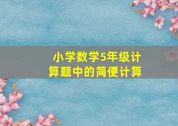 小学数学5年级计算题中的简便计算