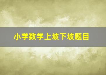 小学数学上坡下坡题目