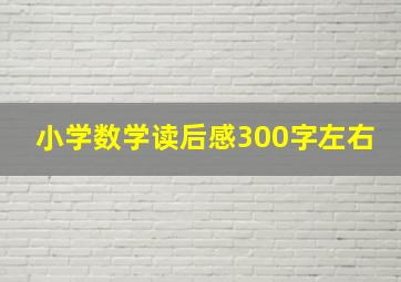 小学数学读后感300字左右