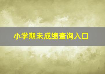 小学期未成绩查询入囗