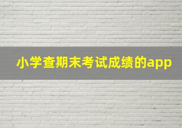 小学查期末考试成绩的app