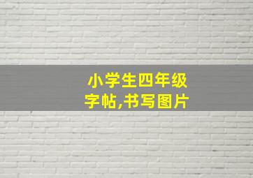 小学生四年级字帖,书写图片