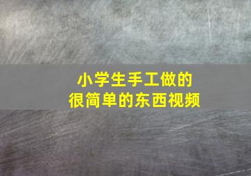 小学生手工做的很简单的东西视频