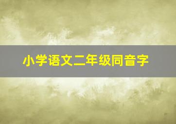 小学语文二年级同音字