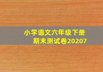 小学语文六年级下册期末测试卷20207