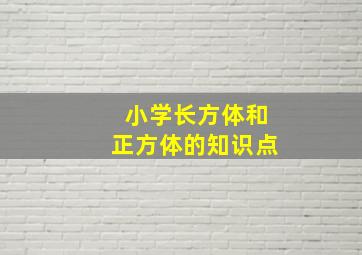 小学长方体和正方体的知识点