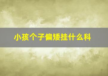 小孩个子偏矮挂什么科