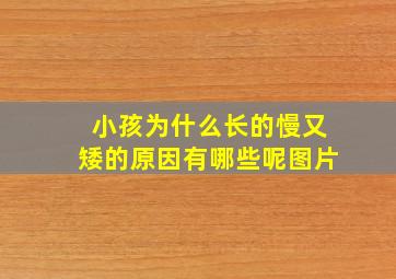 小孩为什么长的慢又矮的原因有哪些呢图片