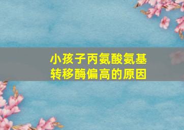 小孩子丙氨酸氨基转移酶偏高的原因