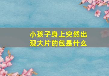 小孩子身上突然出现大片的包是什么