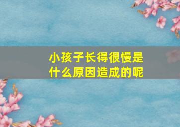 小孩子长得很慢是什么原因造成的呢