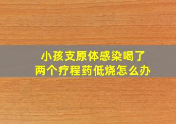 小孩支原体感染喝了两个疗程药低烧怎么办