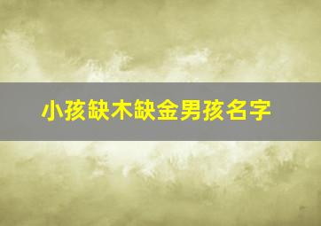 小孩缺木缺金男孩名字