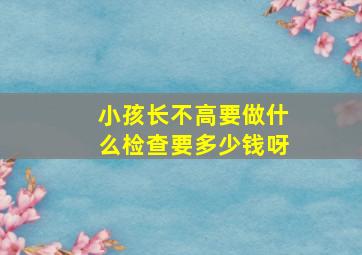 小孩长不高要做什么检查要多少钱呀