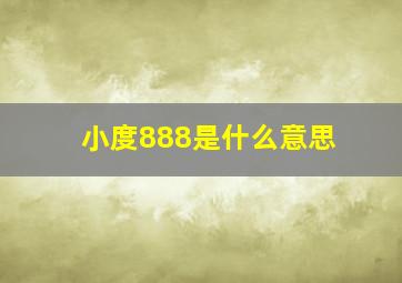 小度888是什么意思