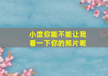 小度你能不能让我看一下你的照片呢