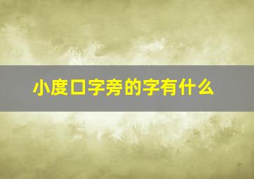 小度口字旁的字有什么