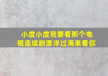 小度小度我要看那个电视连续剧漂洋过海来看你