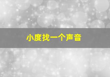 小度找一个声音