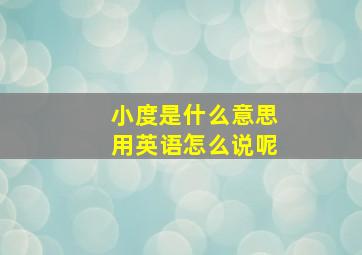 小度是什么意思用英语怎么说呢