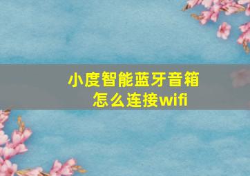 小度智能蓝牙音箱怎么连接wifi