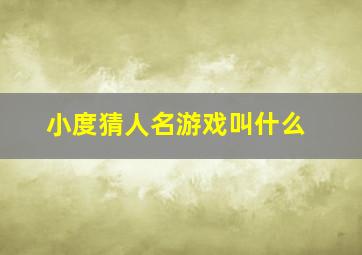 小度猜人名游戏叫什么