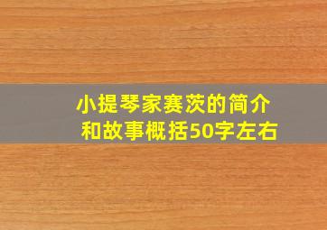 小提琴家赛茨的简介和故事概括50字左右