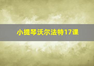 小提琴沃尔法特17课