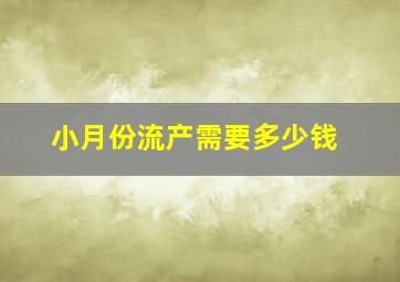 小月份流产需要多少钱