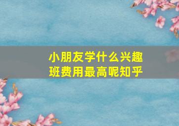 小朋友学什么兴趣班费用最高呢知乎